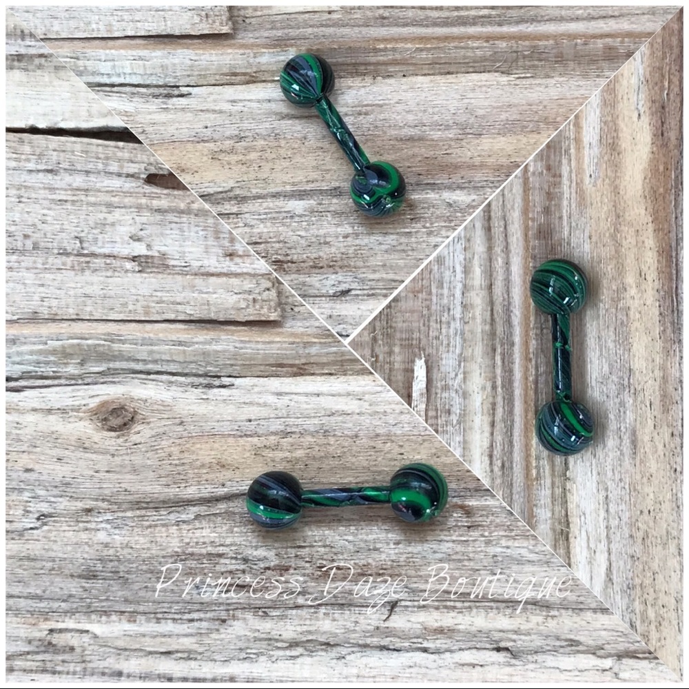 Tri Color‎ Cartilage/ Tragus Double Ball Barbell